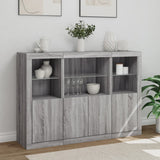 Sideboards with LED Lights 3 pcs Grey Sonoma Engineered Wood 3209112