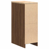 Garage Storage Cabinet Brown Oak 30x51x85 cm Solid Wood Pine 860586