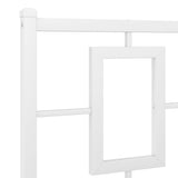 Metal Bed Frame without Mattress with Headboard White 150x200cm 374292
