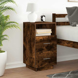 ZNTS Bedside Cabinet with 2 Drawers Smoked Oak 36x36x68 cm 858586