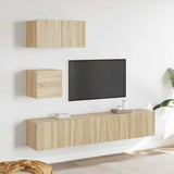 4 Piece TV Cabinet Set Sonoma Oak Engineered Wood 3114640