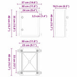 Control Cabinet Grey 37 x 16.5 x 40 cm ABS Plastic 4106497