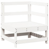 7 Piece Garden Lounge Set White Solid Wood Pine 3250617
