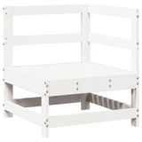 7 Piece Garden Lounge Set White Solid Wood Pine 3250617