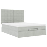Ottoman Bed with Mattresses Light Grey 140x200cm Velvet 3313475