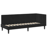 Corner Bed Frame with Headboard Black 80 x 200 cm Velvet 42016333