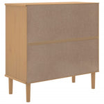Sideboard SENJA Rattan Look Brown 80x35x80 cm Solid Wood Pine 358031