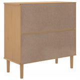 Sideboard SENJA Rattan Look Brown 80x35x80 cm Solid Wood Pine 358031