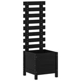 Garden Planter with Rack Black 39x39.5x114 cm Solid Wood Pine 832519