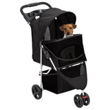 Folding Dog Stroller Black 80x46x98 cm Oxford Fabric 172196