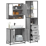 3 Piece Bathroom Furniture Set Grey Sonoma Engineered Wood 3301158