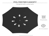 2.7m Outdoor Patio Garden Umbrella Parasol with Tilt Crank and 24 LEDs Lights, Black T3398P318674