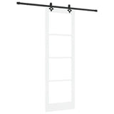 Sliding Door White 78 x 232 cm Solid Pine Wood and Glass 3332304