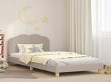 Children's Bed Frame with Headboard Light Grey 90 x 200 cm 42010978