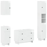 4 Piece Bathroom Cabinet Set EDE High Gloss White 3417904