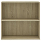 2-Tier Book Cabinet Sonoma Oak 80x30x76.5 cm Engineered Wood 801002