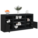 Sideboard with LED Lights Black 142.5x37x67 cm 3209087