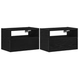 ZNTS Wall-mounted Bedside Cabinets 2 pcs Black 45x26x28.5 cm 858599