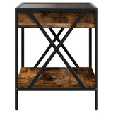 ZNTS Bedside Table with Infinity LED Smoked Oak 40x40x49 cm 3284098