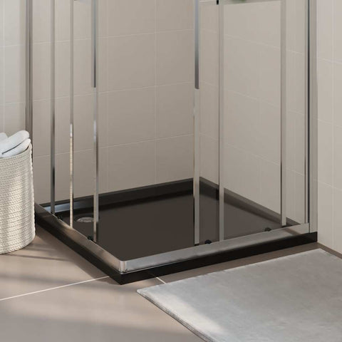 Square ABS Shower Base Tray Black 90x90 cm 148913
