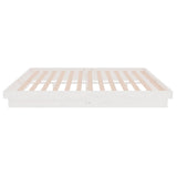 Bed Frame without Mattress White Solid Wood 140x190 cm 819953