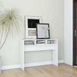 808305 Console Table White 105x30x80 cm Engineered Wood
