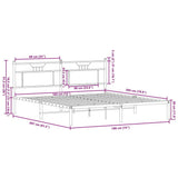 Bed Frame without Mattress Smoked Oak 183x203 cm Engineered Wood 4106747