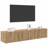 TV Wall Cabinet with LED 2 pcs Artisan Oak 80 x 35 x 31 cm 863107