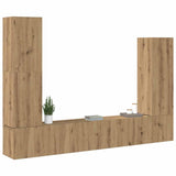 4 Piece TV Cabinet Set Wall-mounted Artisan Oak Engineered Wood 3329218