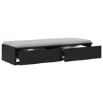 ZNTS Black Bed Drawers 75x36.5x16.5 cm Made from Engineered Wood 866964