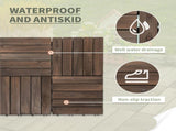 12" x 12" Interlocking Deck Tiles, Pack of 27 Outdoor Flooring Patio Tiles-Teak-AS 30955291