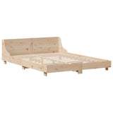 ZNTS Bed Frame without Mattress 150x200 cm King Size Solid Wood Pine 3323647