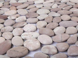 Pebble Tiles Beige and Pale Pink 30 x 30 cm River Pebble 42033531