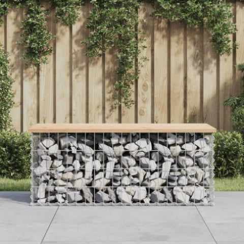 ZNTS Garden Bench Gabion Design 103x44x42 cm Solid Wood Pine 834359