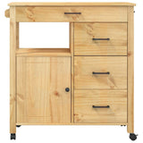 Kitchen Trolley MONZA 84x40x88.5 cm Solid Wood Pine 376109