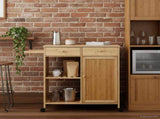 Kitchen Trolley with Wheels Natural 90.5 x 36 x 86.5 cm Bamboo 42028293