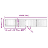 Dog Gate with Door Foldable 4 Panels Brown Oak 320 cm Solid Wood Fir 352297