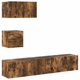 4 Piece TV Cabinet Set Smoked Oak Engineered Wood 3114643