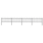 ZNTS Garden Fence with Hoop Top Steel 6.8x0.8 m Black 277650