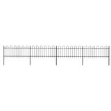 ZNTS Garden Fence with Hoop Top Steel 6.8x0.8 m Black 277650