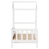Day Bed with Roof without Mattress White 80x200 cm Solid Wood 3282265