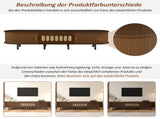 180*40*40cm Oval TV Stand in Dark Walnut, Rattan Design - MDF Design, 30 kg Load Capacity, Roll-Up N605P439647N