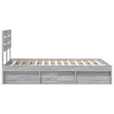 Bed Frame Grey Sonoma 120 x 200 cm Solid Pine Wood 3411436