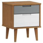 ZNTS Bedside Cabinet MOLDE Brown 40x35x48 cm Solid Wood Pine 350495