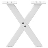 Coffee Table Legs X-Shaped 2 pcs White 37x cm Steel 4012873