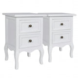 Nightstands 4 pcs with 2 Drawers MDF White 276039