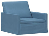 Sofa Set 2 pcs Blue Corduroy Fabric 3433257
