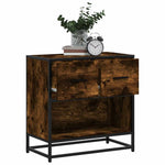 ZNTS Bedside Cabinet Smoked Oak 60x31x60 cm Engineered Wood and Metal 848696
