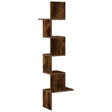 Wall Corner Shelf Smoked Oak 32x32x127,5 cm Engineered Wood 860521