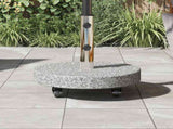 Parasol Base 29.8kg Grey Granite and Stainless Steel Round 42006583
